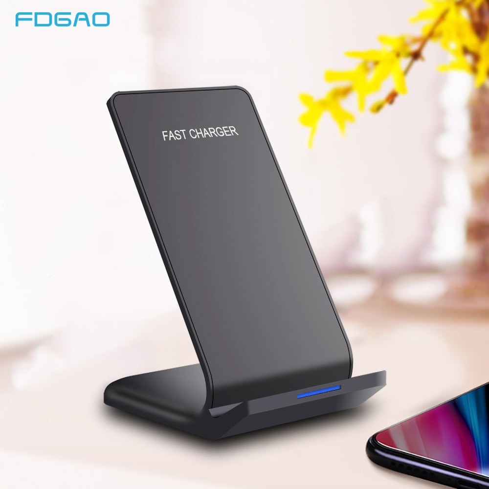 FDGAO 15W Qi Wireless Charger For Samsung S20 S10 S9 Note 10 9 Fast Charging Stand For iPhone 11 Pro X XS Max XR Huawei P40 Pro