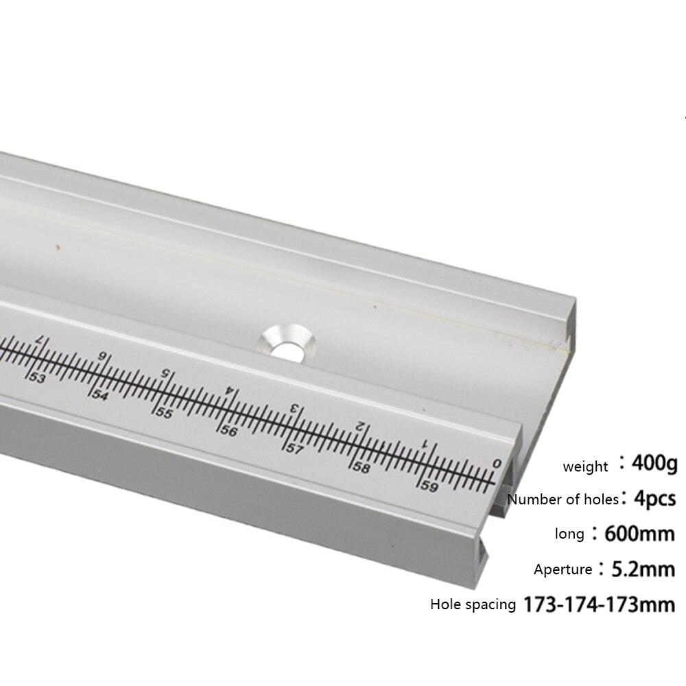 T-slot Miter Track Aluminum T-Track Woodworking Supplies Miter Track with Scale Miter Track Stop 400/500/600/800/1000/1200mm