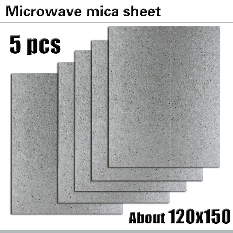 Hoja de mica para microondas, hoja de mica de alta temperatura, accesorios para microondas, grosor 1mm, especificación 120x150mm, 5 unidades