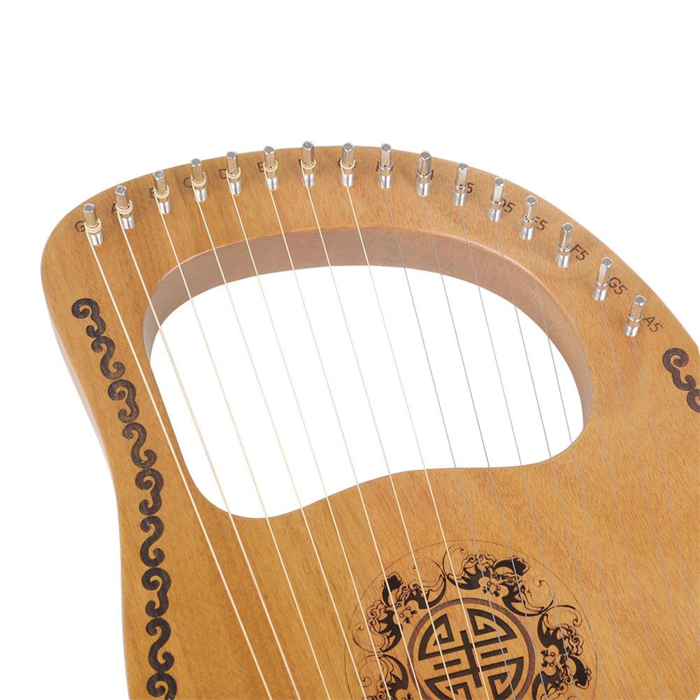 ARPA de madera de 16 cuerdas, instrumento Musical de percusión de Lira portátil de 16 tonos, herramientas para principiantes, arpa de caoba