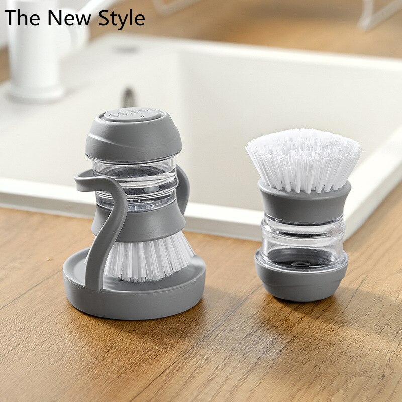 Cepillo de cocina limpiador de utensilios tipo prensa, aceite antiadherente, automático, hidráulico, para lavar platos, herramientas de descontaminación, artefacto de olla