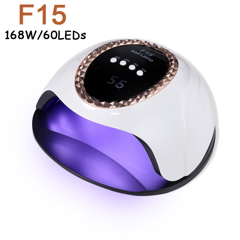 Nail Drogen Lamp 168W Led Lamp Voor Manicure 60Pcs Leds Uv Lamp Voor Cure Gel Polish Professionele auto Sensor Nail Salon Gereedschap: F15-rose gold