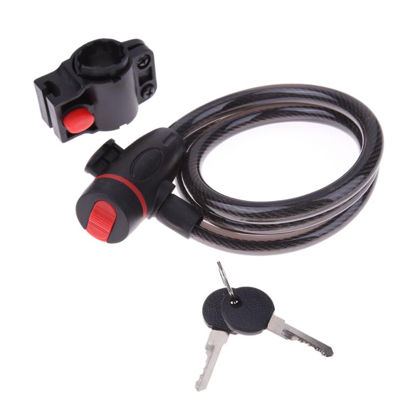 1Pcs Universal Anti-Theft Steel Coil Cable Motorcycle Lock Bicycle Lock with Key Theft Protection 100cm
