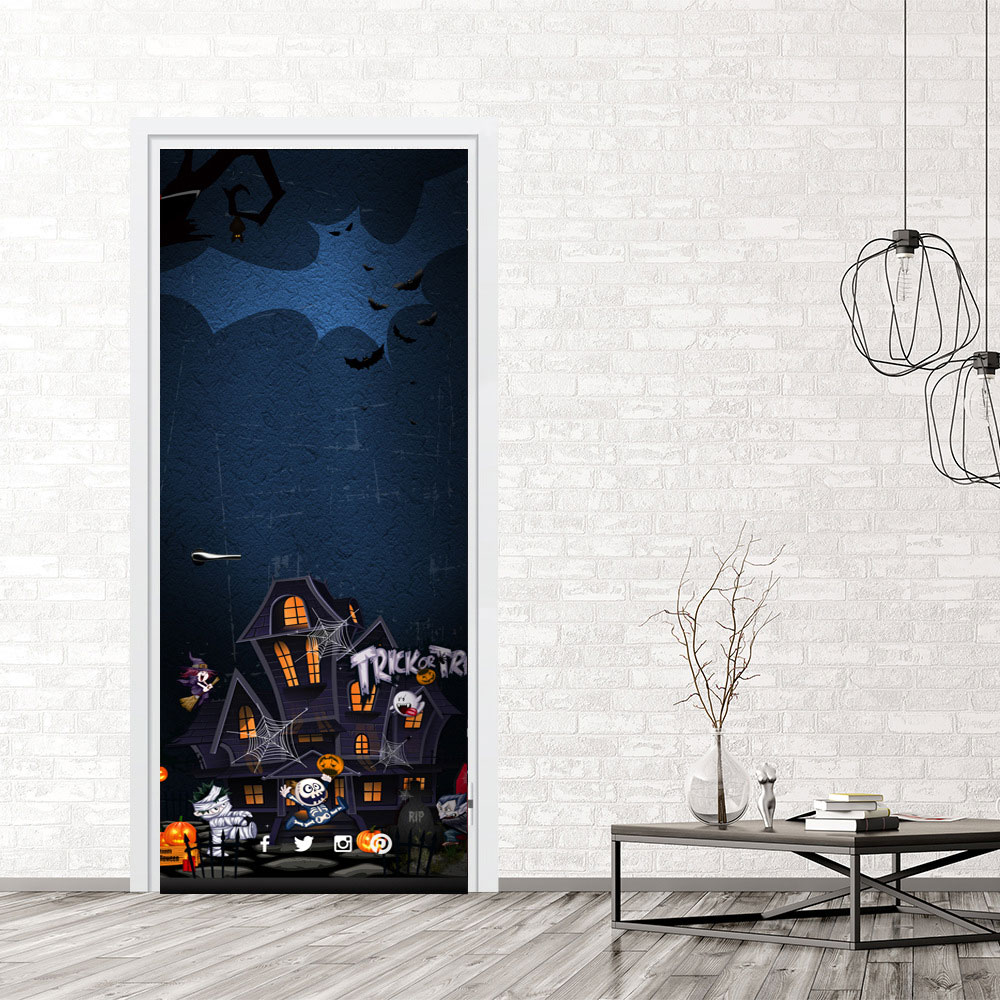 Hoonar Room Sticker 2Pcs/Set Halloween Door Stickers Door Sticker For ... – Grandado