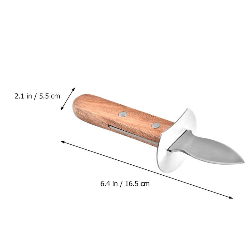Stainless Steel Oyster Shucking Cutter Shellfish Opener Oyster Knives Wood Handle Scallop Shell Seafood Opener Tool