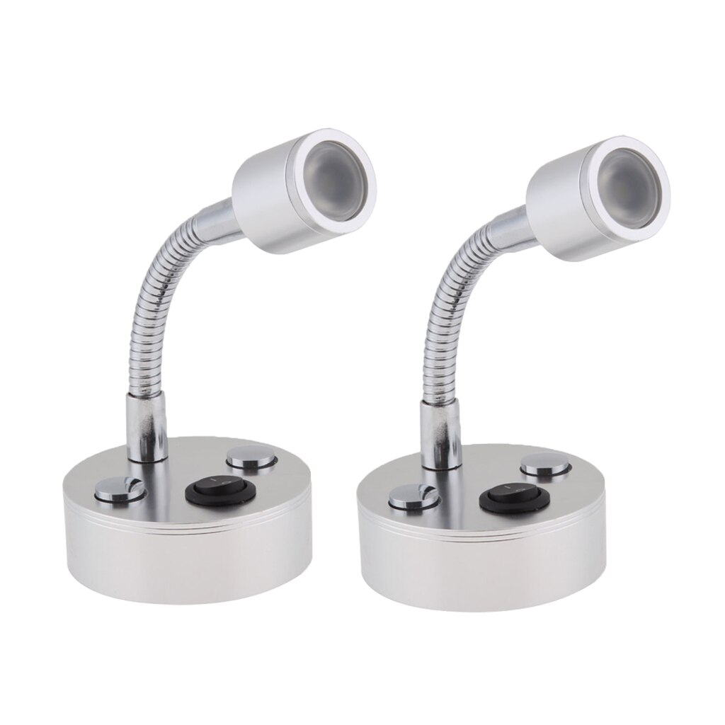 2 Pcs Boat LED Reading Light Reading Lamp LED Bed Light Wall-Mounted 12V/1W For RV Marine Motorhome Yacht Etc Boat Accessories