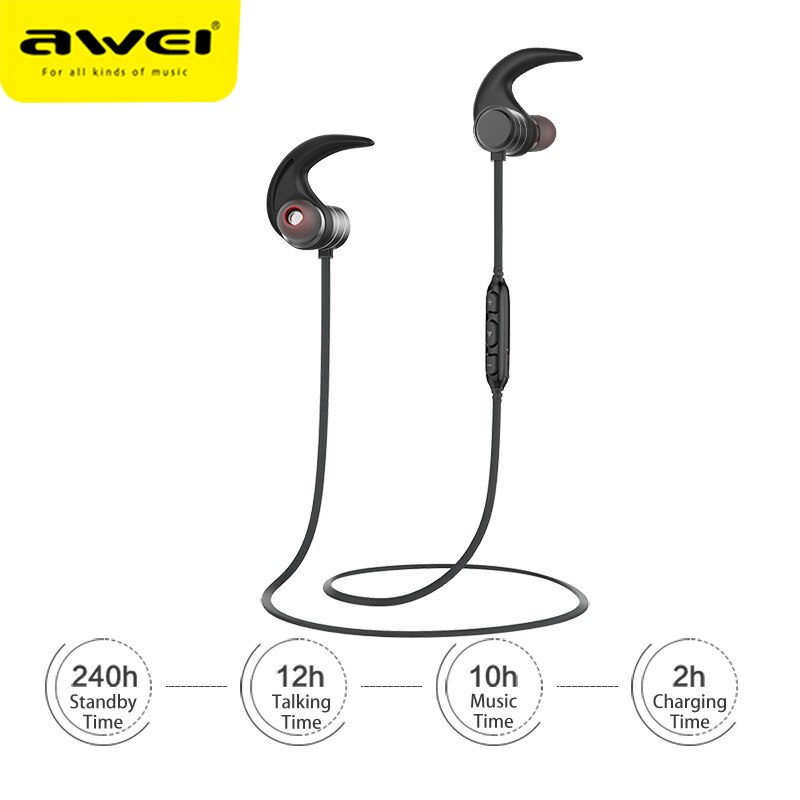 AWEI AK5 Dual Energie Drahtlose Kopfhörer Bluetooth Magnetische HiFi Headset Sport Wasserdichte Kopfhörer CVC Hörer Ohrhörer Für Handys
