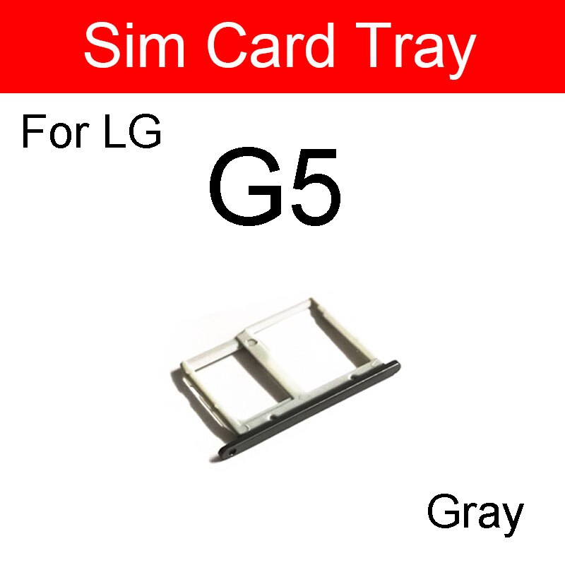 Sd memory sim-kort bakkeholder til lg  g2 g5 g6 g7 g8 g8x sim-kortlæser slot socket adapter reservedele tilbehør: G5 grå
