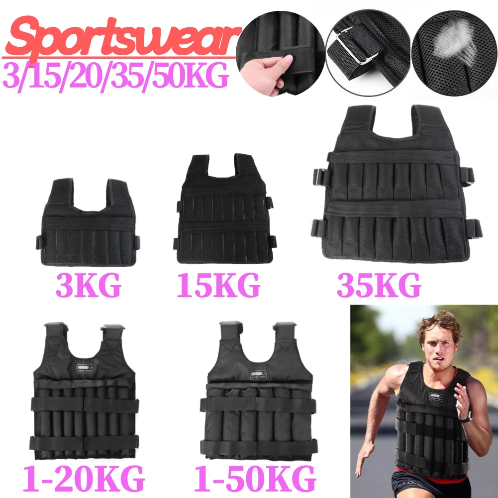 Gilet lesté Durable 3-50KG, gilet d'entraînement d... – Grandado