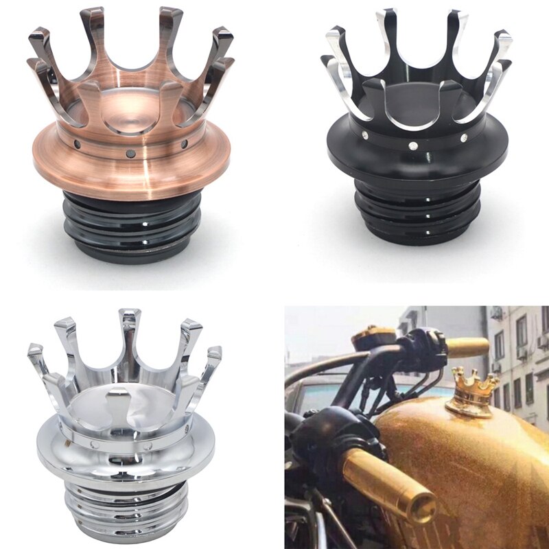 King Crown Style Gas Oil Cap Fuel Tank Cover for Sportster Softail