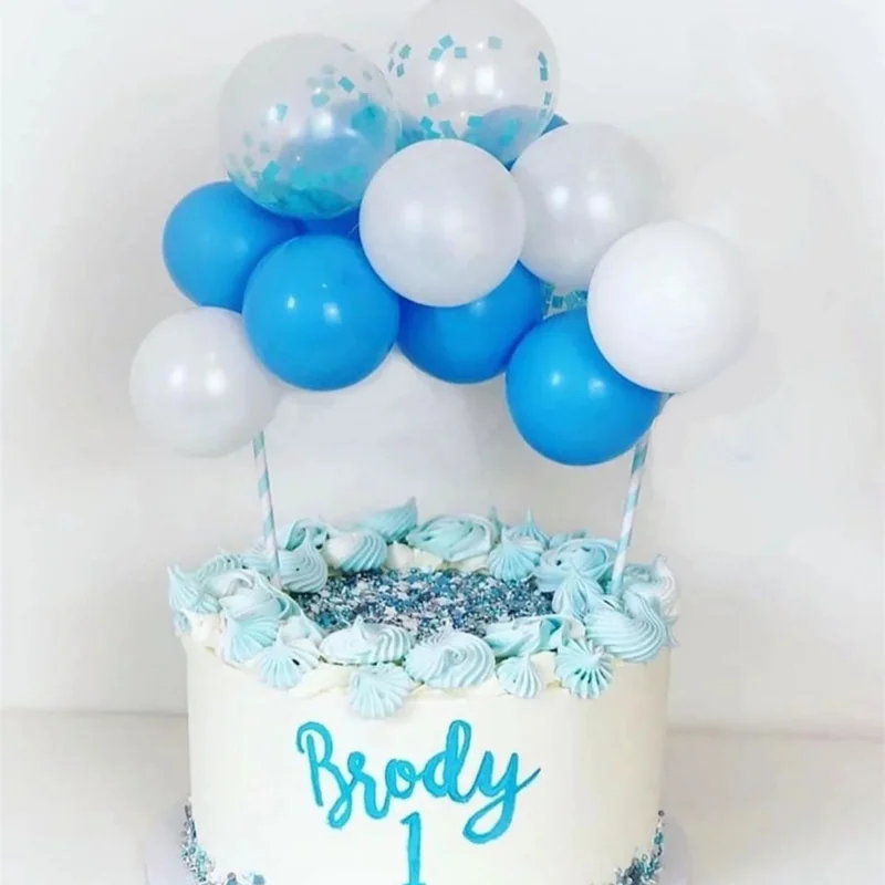 10 stks 5 Inch Ballon Cake Topper Metalen Confetti Ballen Cloud Vorm voor Verjaardag Baby Douche Bruiloft Decoratie DIY benodigdheden: Licht Groen