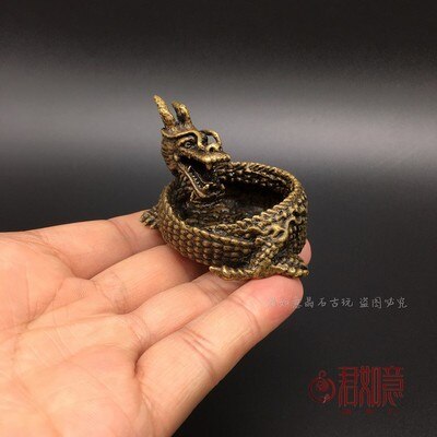 Antieke zuiver koper mini draak asbak Hanger