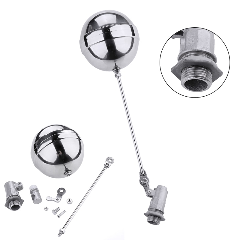 1/2&quot; Float Ball Valve High Pressure Automatic Water Tank Liquid Level Stainless Steel Float Valve Toilet Valve Diameter 100mm