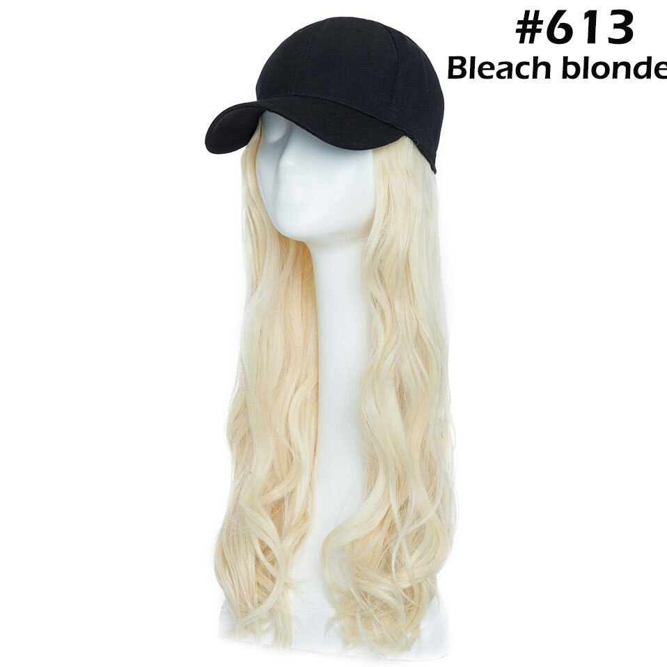 Snoilite 16 Inch Golvend Haar Extensions Met Black Cap Lange Synthetische Uitbreiding Haar Integreren Cap Met Haar Voor Girl Party: #613