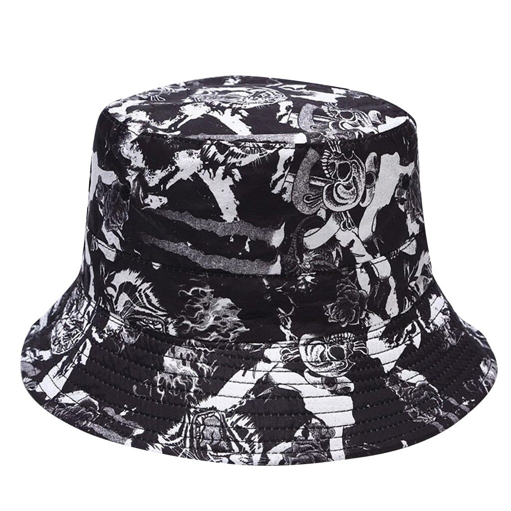 Moderne Unisex Print Emmer Hoed Wandelen Klimmen Hoed Twee Kanten Mannen Vrouwen Opvouwbare Animal Print Visser Hoed Emmer Cap # p30: D