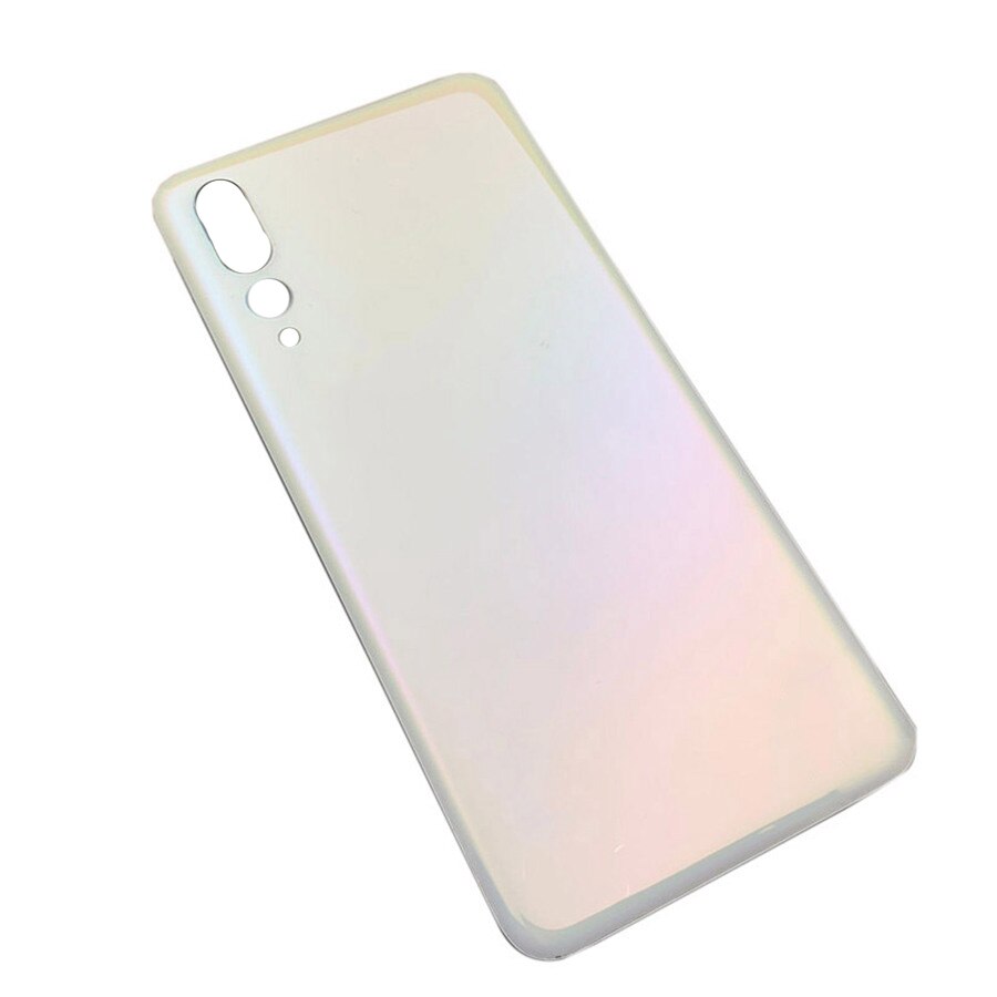 Clear Back Glass Cover Voor Huawei P20 Pro Batterij Cover Terug Glas Panel Vervanging P20 Pro Achter Behuizing Deur Case + Camera Lens: PealWhite No Lens