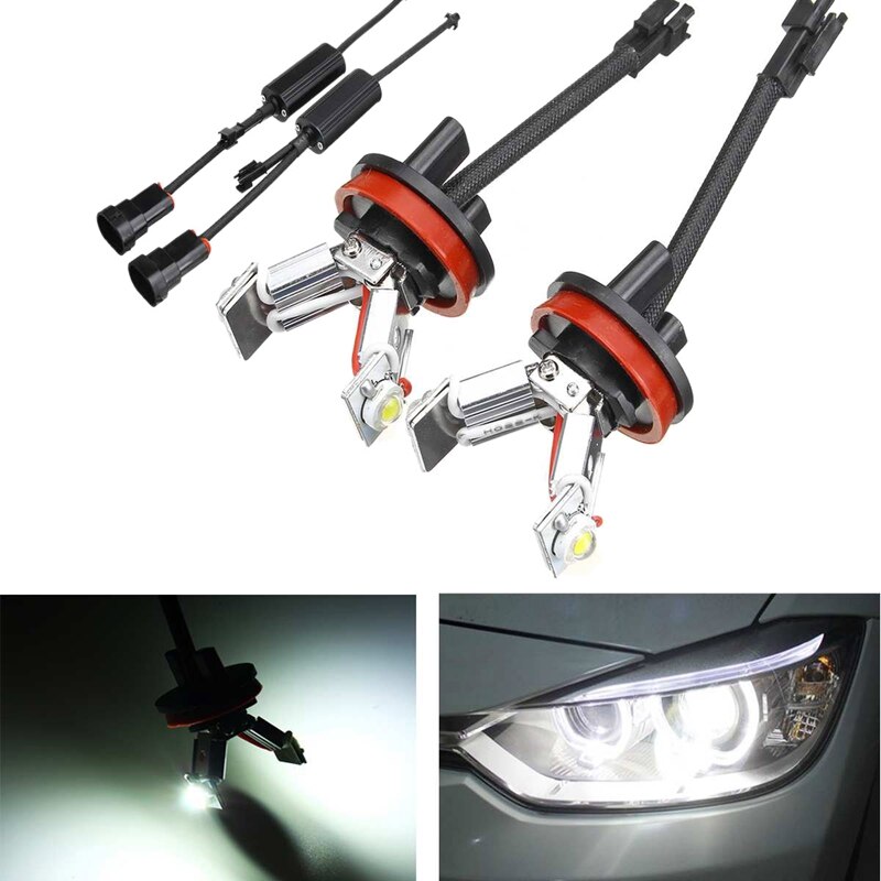 Lot 6000k h8 2 ampoules led angel eye pour bmw  e82 e87 e90 e91 e92 m3 e93 e60 e61 e63 e70 x5 e71 x6 e89 z4