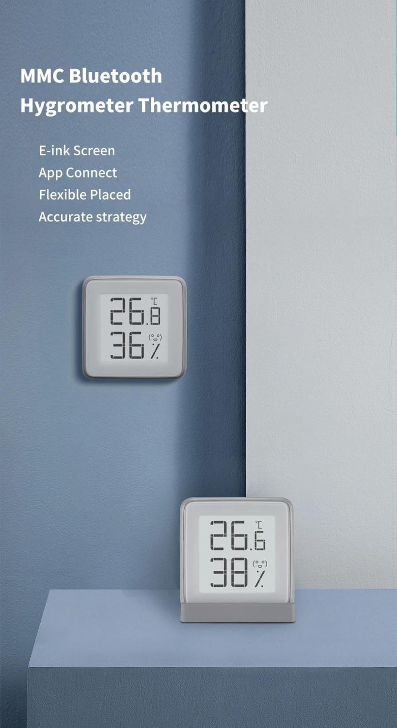 MMC E-Ink Screen BT2.0 Smart Bluetooth Thermometer Hygrometer Works with Xiaomi App Home Gadget Tools