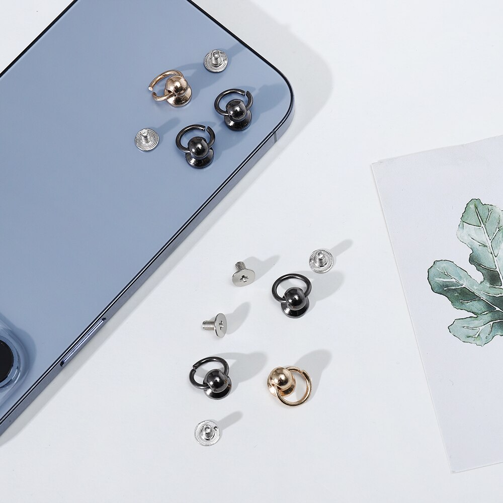 10 sztuk metalowa kula Post z O Ring szpilki nity gwoździowkręt powrót okrągłe głowy Spot kolce skóra Craft telefon dekoracyjna obudowa akcesoria