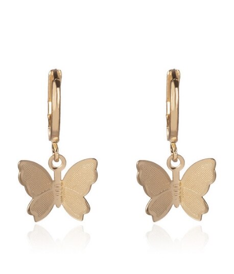1 paar Karikatur Nette Bären Ohrringe Bunte Kristall Gummibärchen Haken Tropfen Ohrring Süssigkeit Farbe Weihnachten Schmuck: Gold Schmetterling