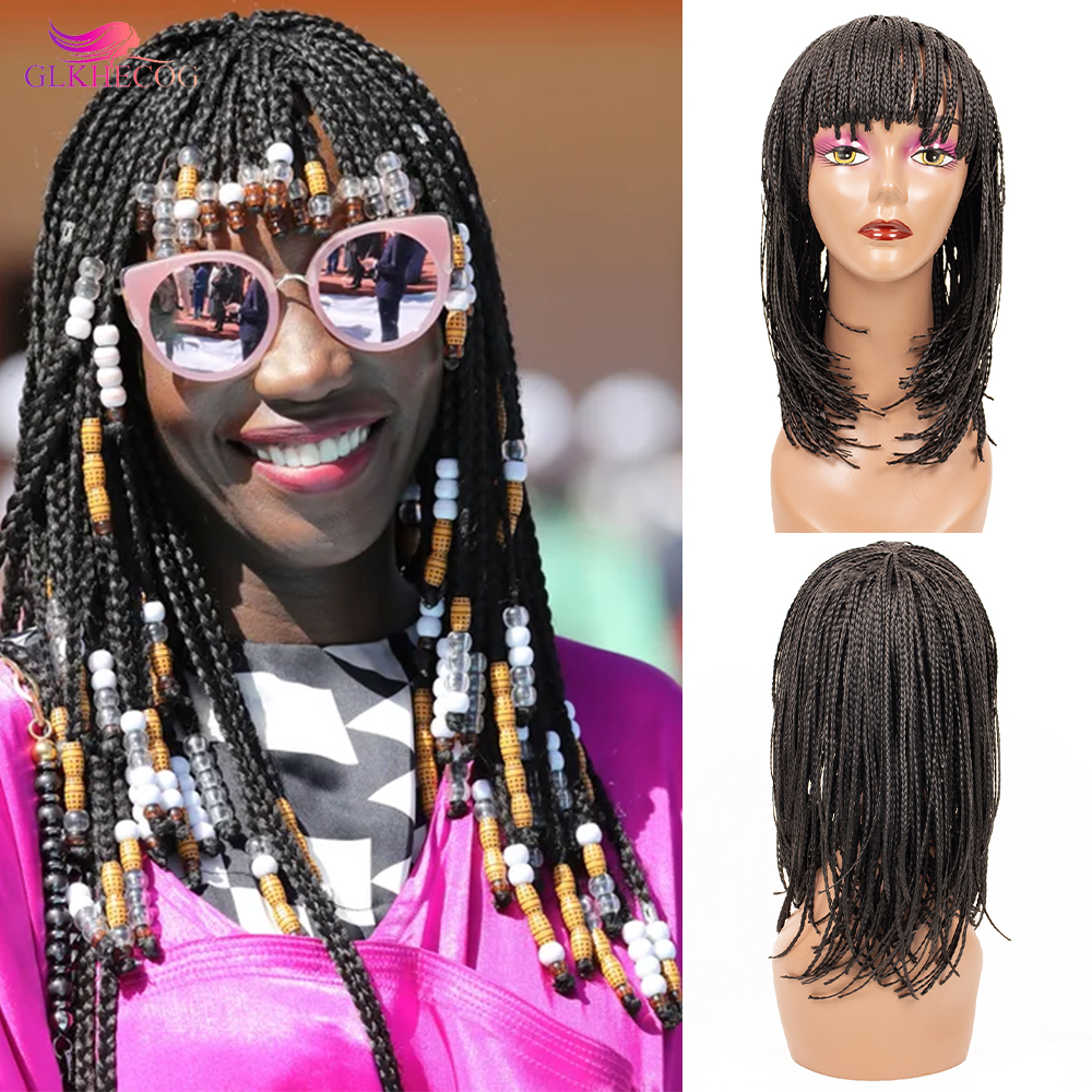 Short Box Braid Wigs Synthetic Braiding Hair For Women African Braid Wig Braided Wigs Synthetic Bob Wig Braided Wigs