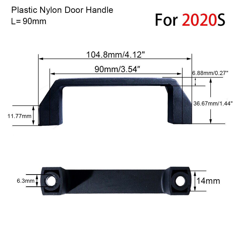2 stk plast nylon t slids sort dørhåndtag til aluminium ekstruderingsprofil  /3030/4040/4545 sereis 90mm - 180mm