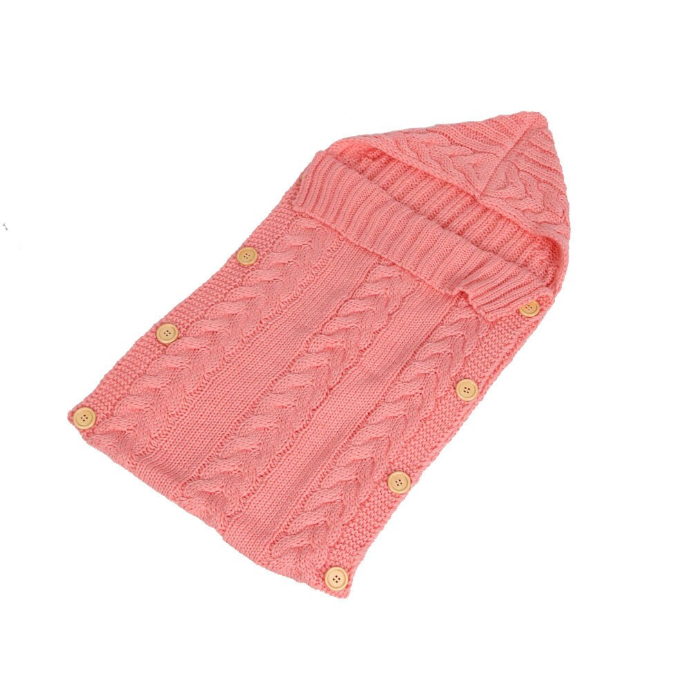 Herfst En Winter Zuigeling Breiwol Knoppen Slaapzakken Kinderkleding Ontvangen Dekens: 5