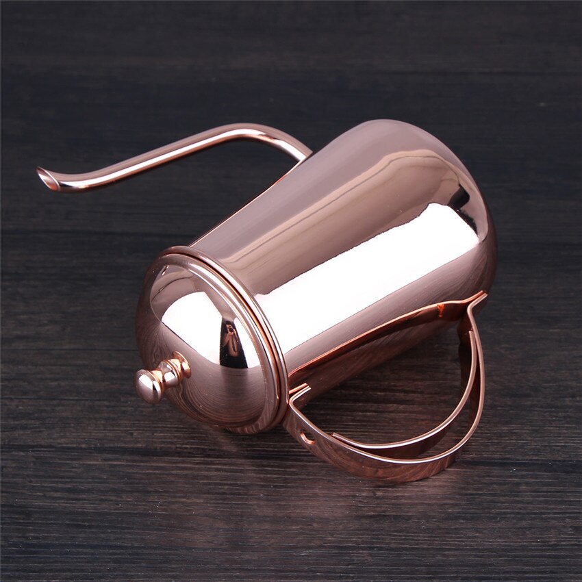 304 stainless steel coffee pot, rose gold drip, long mouth pot, fine mouth, hand made pot, coffee utensil
