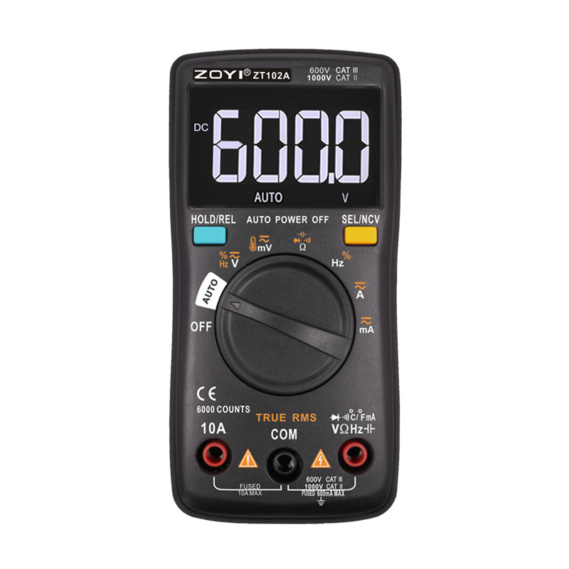 ZOYI ZT101/ZT102/ZT102A Digital Auto Range Portable Multimeter 6000 counts Backlight Ammeter Voltmeter Ohm