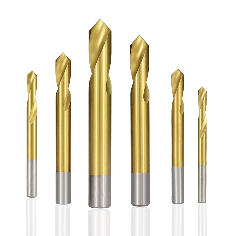 XCAN 90 Degrees Chamfering Milling Cutter 4/5/6/8/10/12mm Titanium Coated HSS Chamfer End Mill