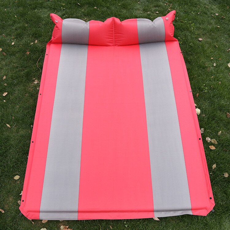 Outdoor Camping Opblaasbare Tent Mat Mummie Pads Met Kussen Air Matras Utralight Camping Mat Auto Reizen Bed Vochtbestendige pad: Rood