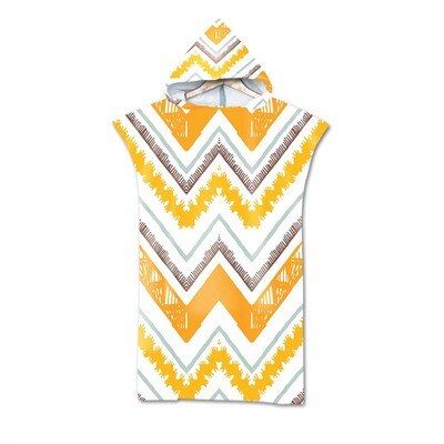 Havlu-toalla con capucha portátil para adultos, capa de toalla de playa con Poncho, estampado geométrico de microfibra, para bañera para nadar, toallas de baño: E Towel Poncho