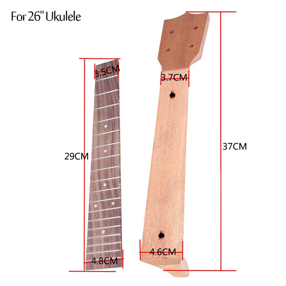 21/23/26 tommer ukulele hals palisander gribebræt gribebræt sæt musikinstrument diy ukulele dele tilbehør: 26 tommer