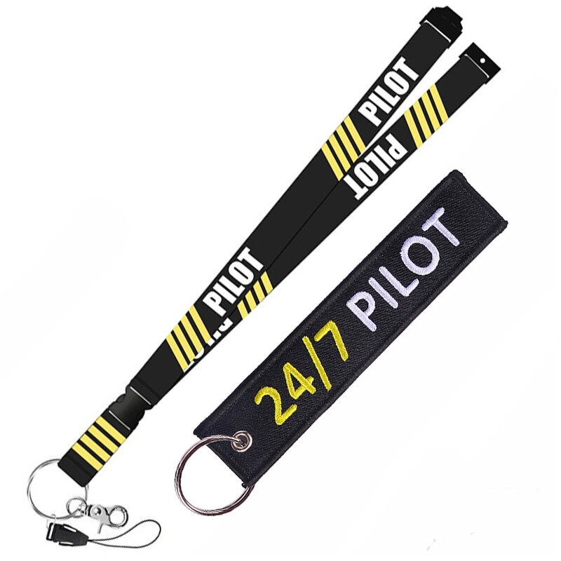 Pliot Flight Lanyard Crew Neck Strap Pilot With Key Ring for ID Card Holder Boarding Pass String Sling Aviation