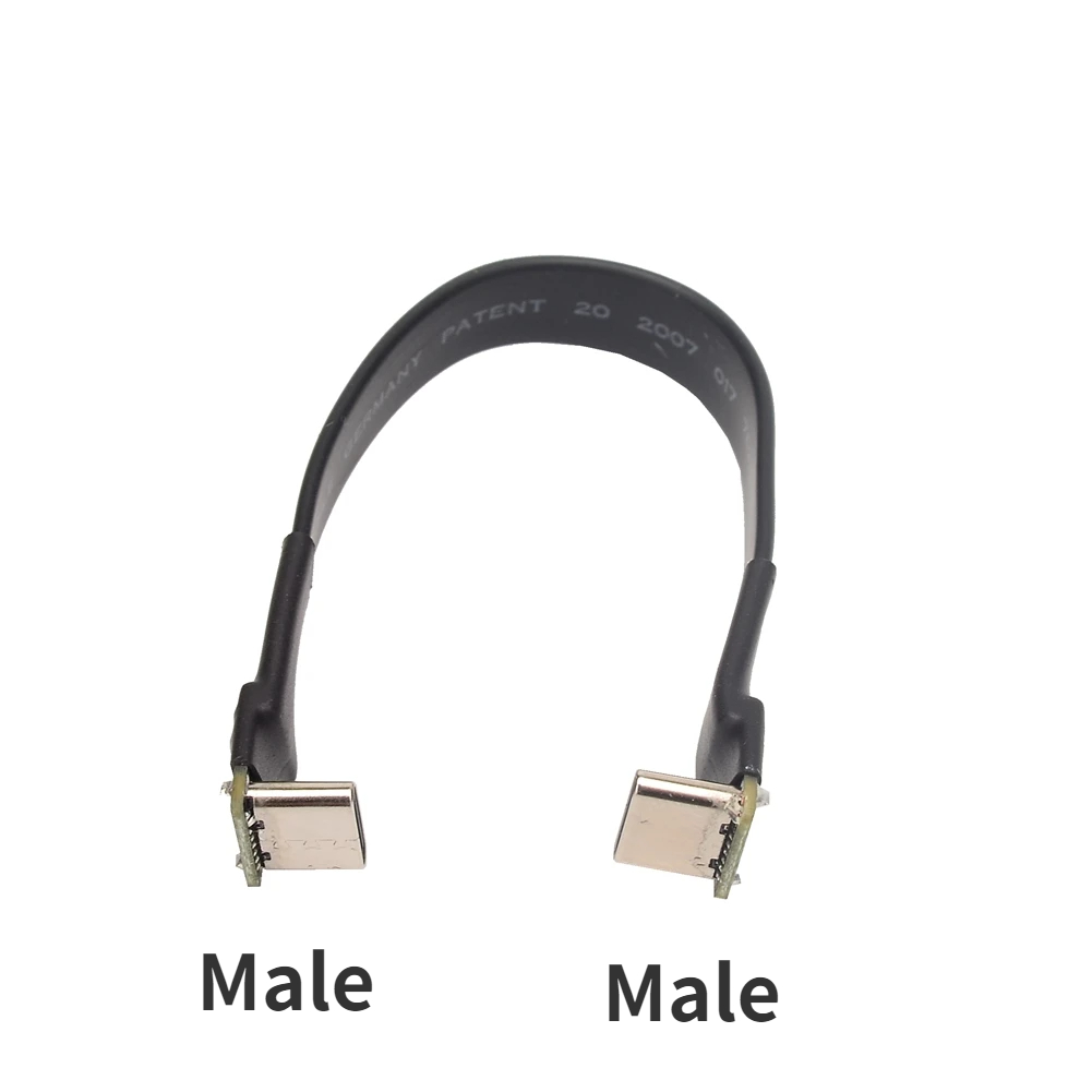 ADT 3A USB 2,0 tipo C Cable plano de cinta 90 USB 2,0 tipo C en ángulo Cable de datos de carga macho a hembra extensor USB FPC para PC TV