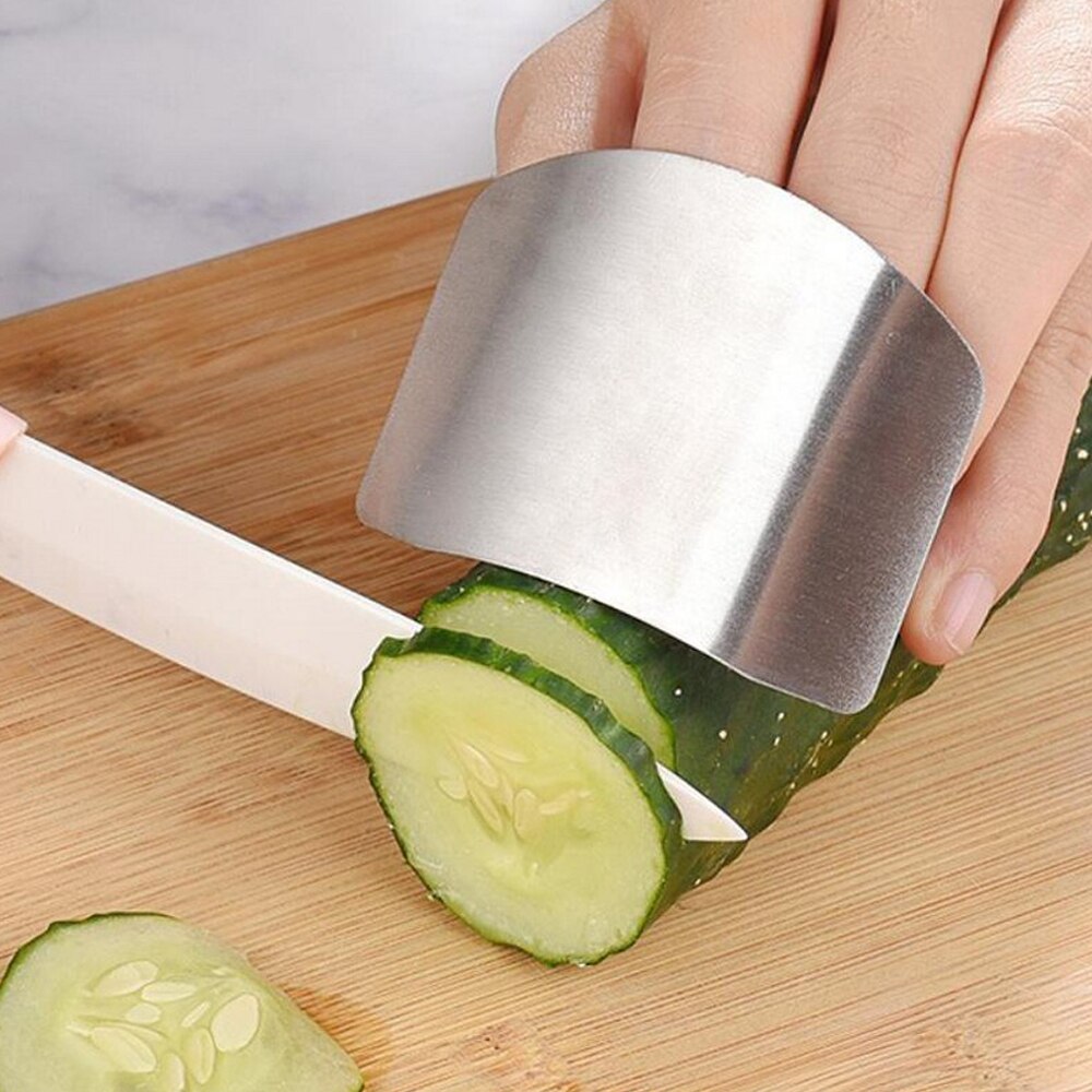 Protector de corte y rebanado de punta de los dedos de acero inoxidable para evitar herramientas de cocina prácticas que se producen trituración y lijado