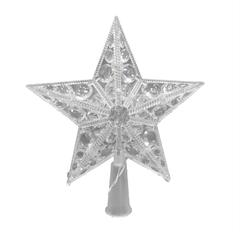 Kerstversiering op batterijen, stervormige kerstboomversiering (warm wit): Default Title