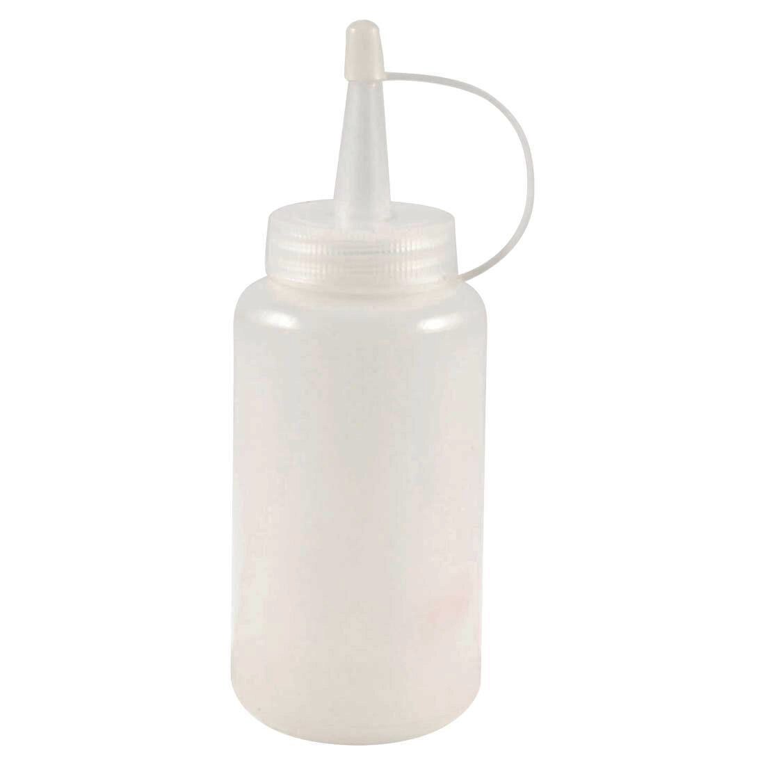 200cc White Plastic Squeeze Bottle Oil Sauce Dispenser Nozzle Cap Attached