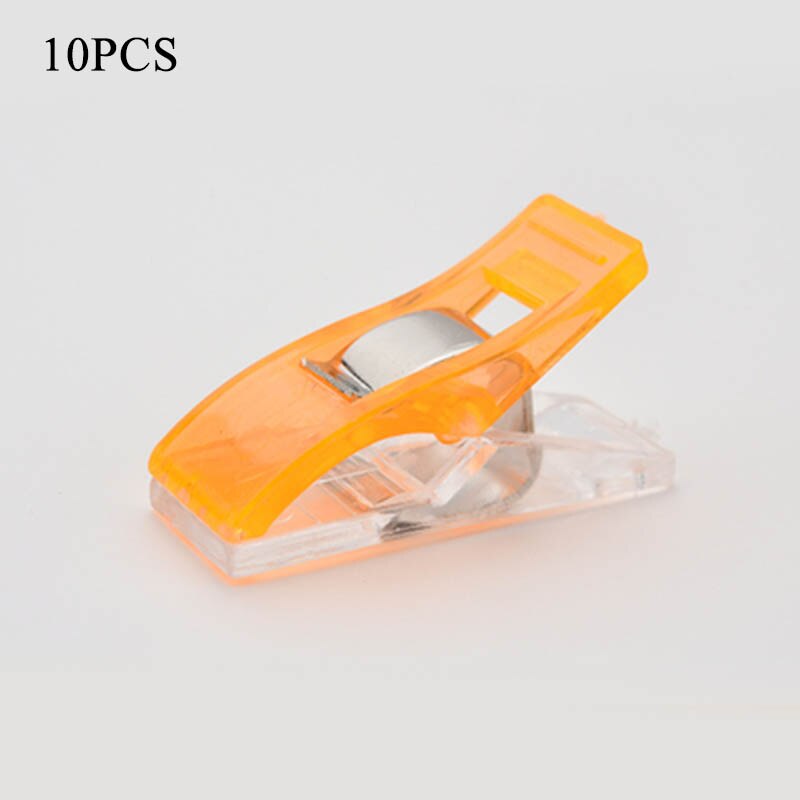 10 stk./bånd tape plastikklip hemming syværktøj stof sytilbehør ensfarvet nyttigt diy job fod sag kant klip: Orange