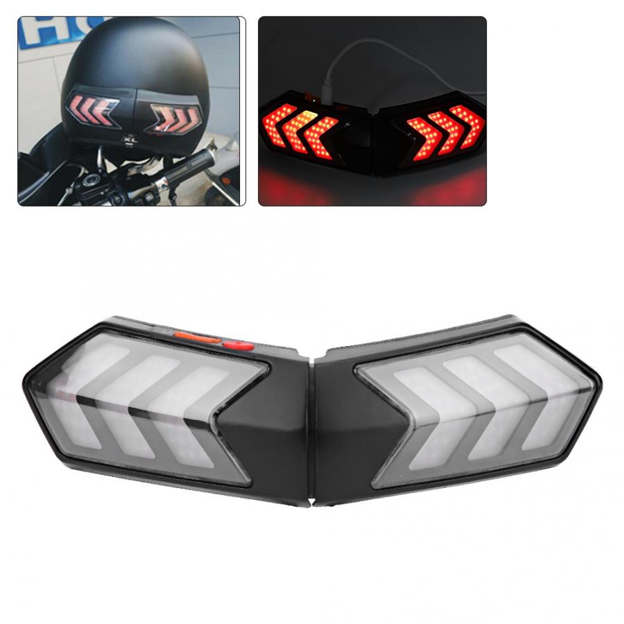 Dc12v sorte abs trådløse motorcykelhjelm ledet sikkerhedslys motorcykel blinklys advarsel bremse lightbar trådløs hjelm lys