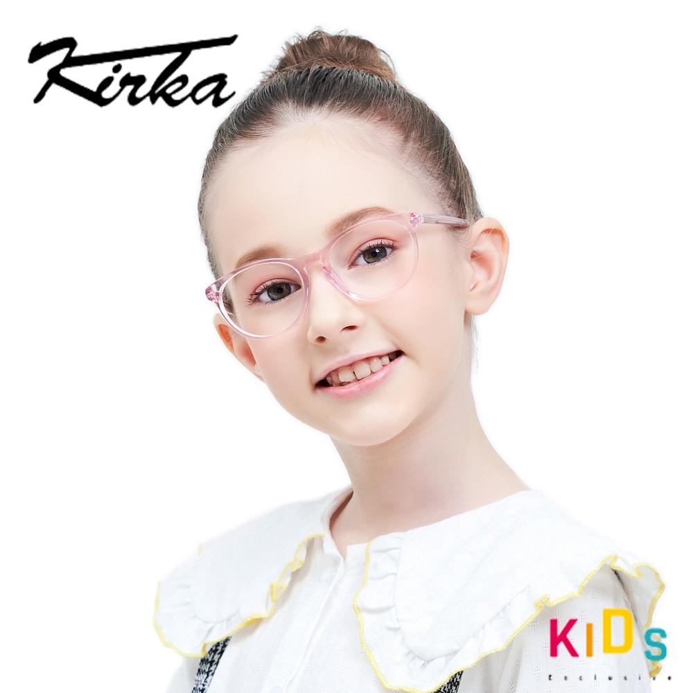 Kirka Transparent Glasses Kids Child Girl Round Glasses Frame Myopia Optic Spectacle Retro Frame Kids Computer Glasses Frame