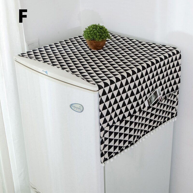 Anti-slip Drum Washing Machine Cover Dust Cover Clean Waterproof Dust Cover Fridge Top Cover Dryer Front With 6 Storage Bags: F
