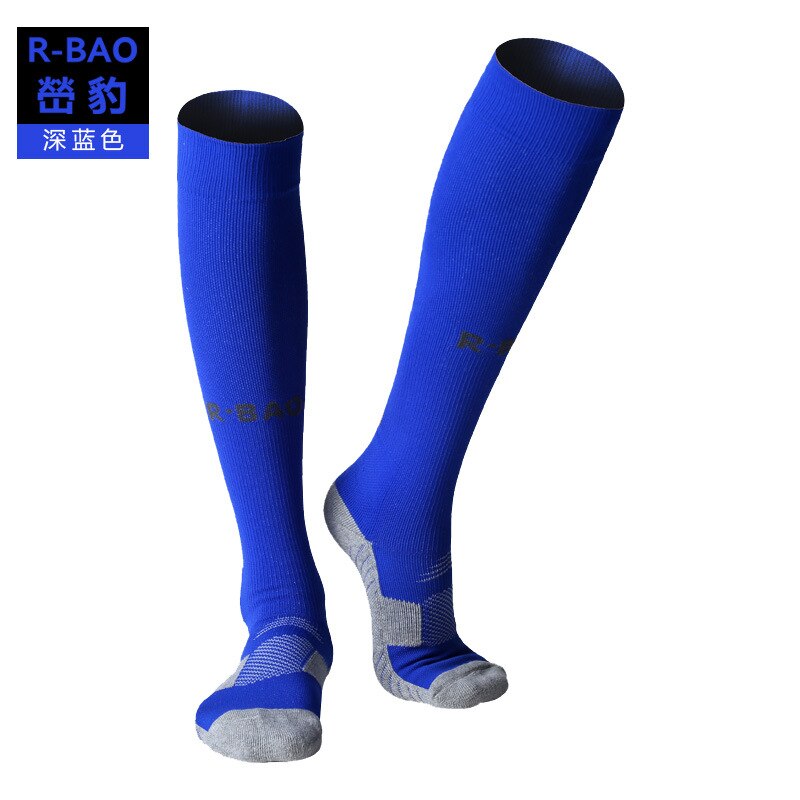 1 par 100%  mærke neon atletiske high tube sokker fodbold fodbold crus ben beskytter lange sokker 8 farver: Blå