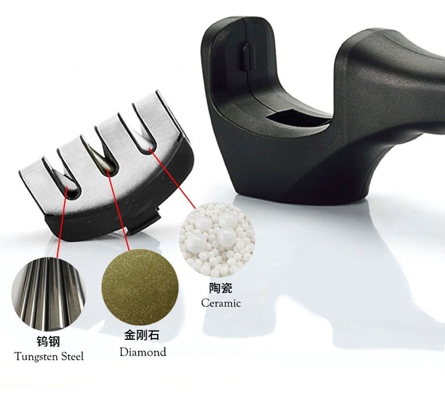 Affûteur de couteaux 3 étapes, affûtage de cuisine , Pierre à aiguiser, Couteaux de broyeur, Pierre à aiguiser, Tungstène Diamant Céramique