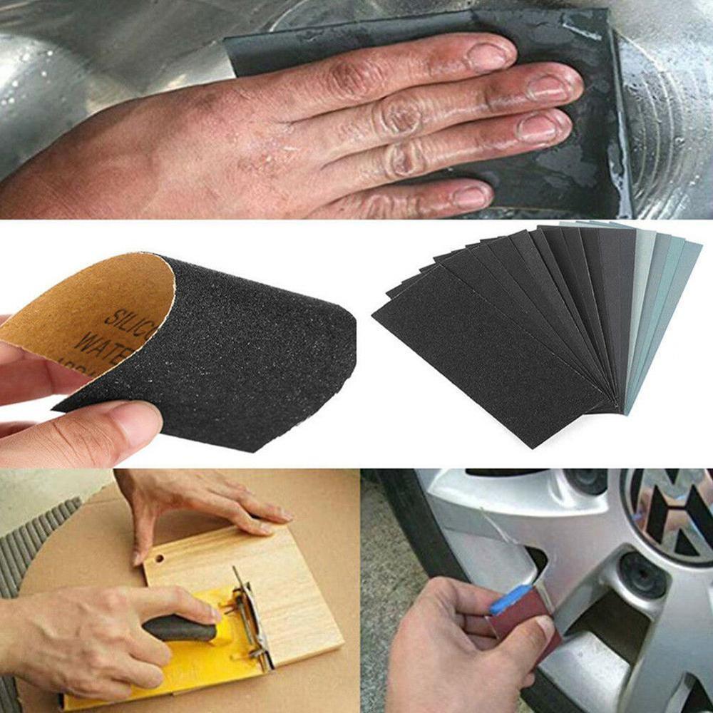 5Pcs Wet Dry Sandpaper 120 To 3000 Grit Assortment Abrasive Paper Sheets For Automotive Sanding Wood Furniture Finishing 23*9 cm