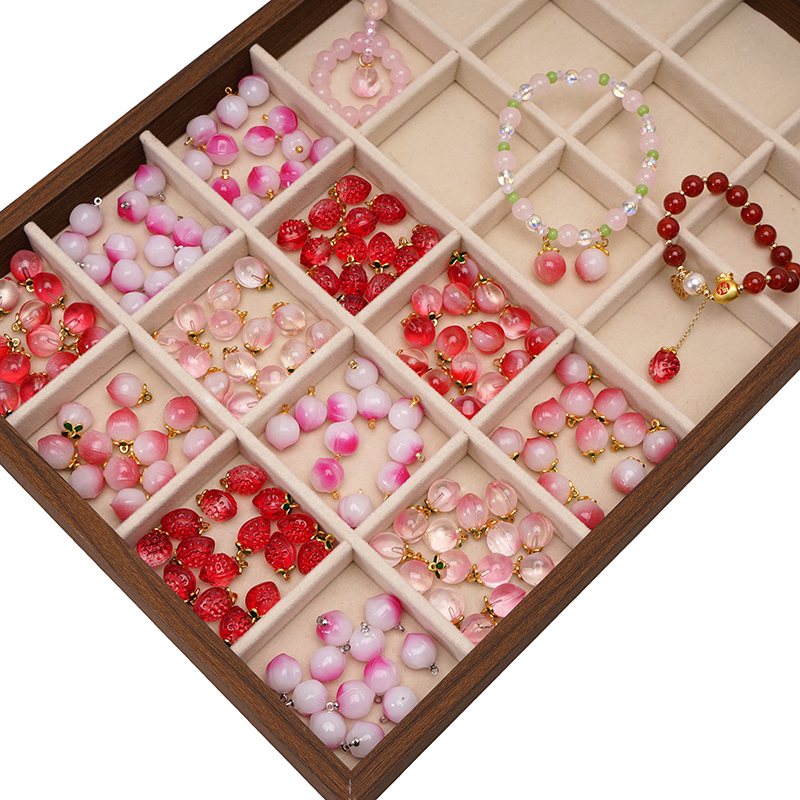 Abalorios de cristal de melocotón y fresa, colgante de fruta de imitación para pulseras Diy, llavero, collar, manualidades, materiales para hacer joyas, 2-5 uds.
