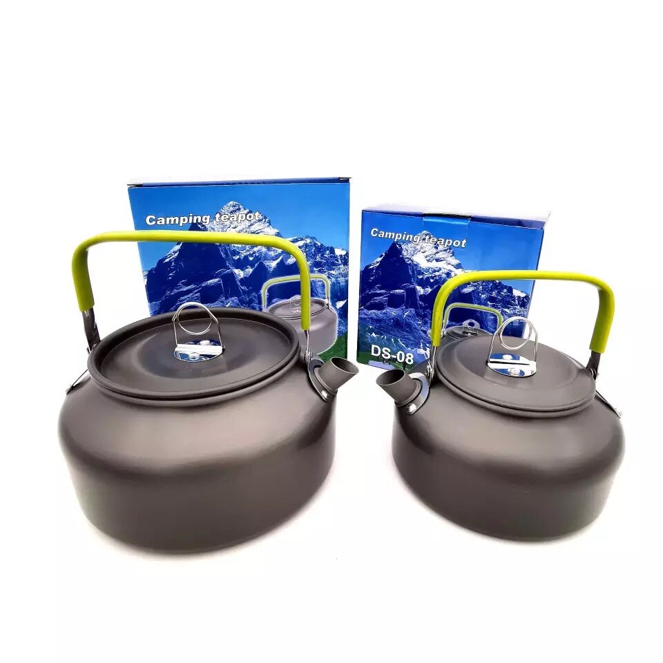 K & EIN draussen 1,6 LCoffee Teekanne Camping Wasserkocher Wandern Picknick BBQ Wasserkocher Wasser Topf Aluminium Bequem zu bedienen