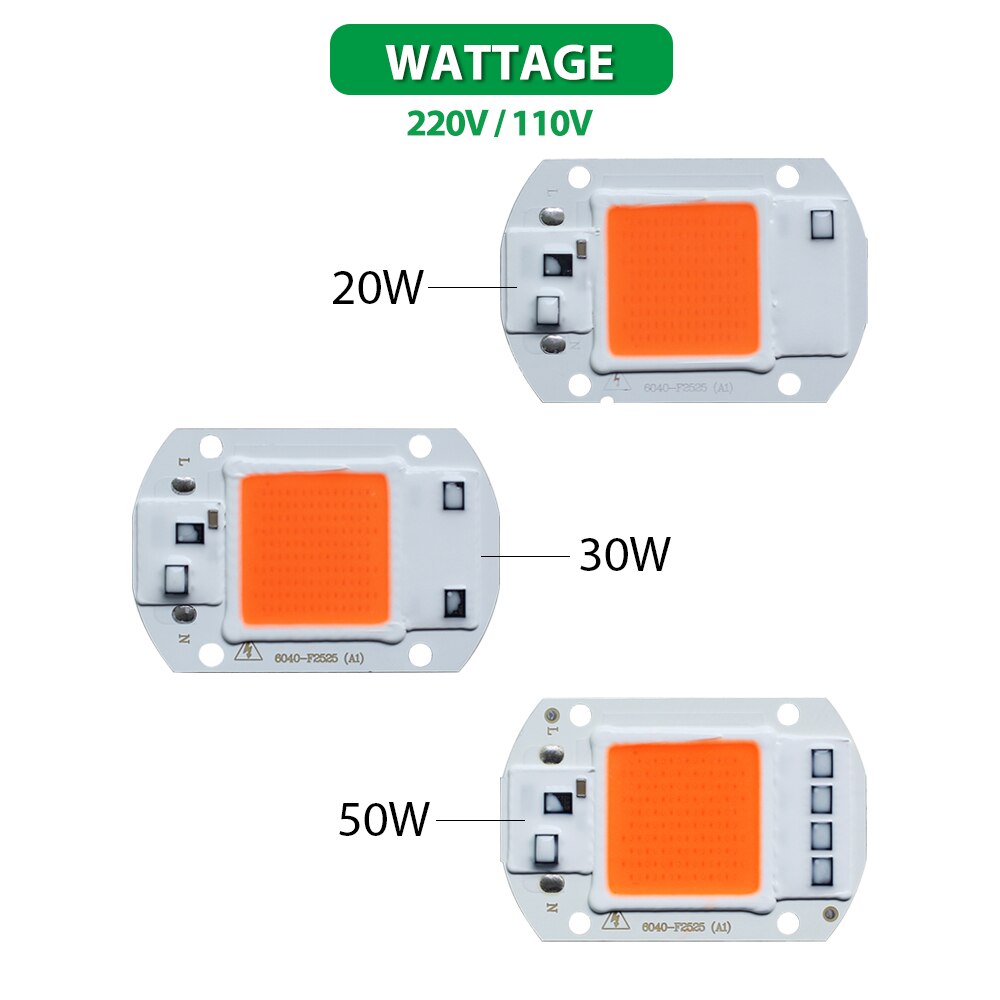 Led Cob Chip Voor Planten Groeien Licht Volledige Spectrum Ac 220V 110V 50W 30W 20W voor Indoor Plant Zaailing Groeien Bloem Groei Verlichting