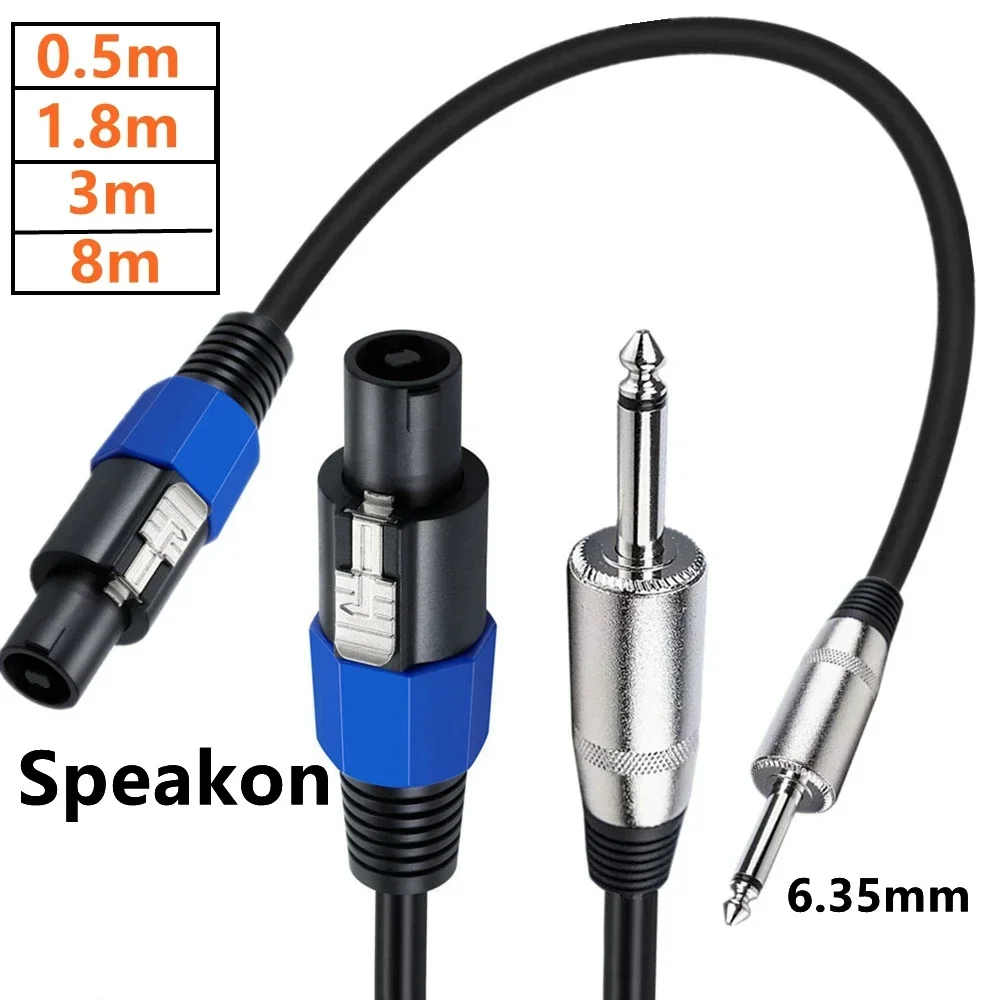 6.35mm to Speaker Cable Speakon Male Connector To 6.35 6.5mm 1/4" Male TS Speaker Cable Speakon Jack To 6.35 Plug Cord 0.5m-30m: 25m