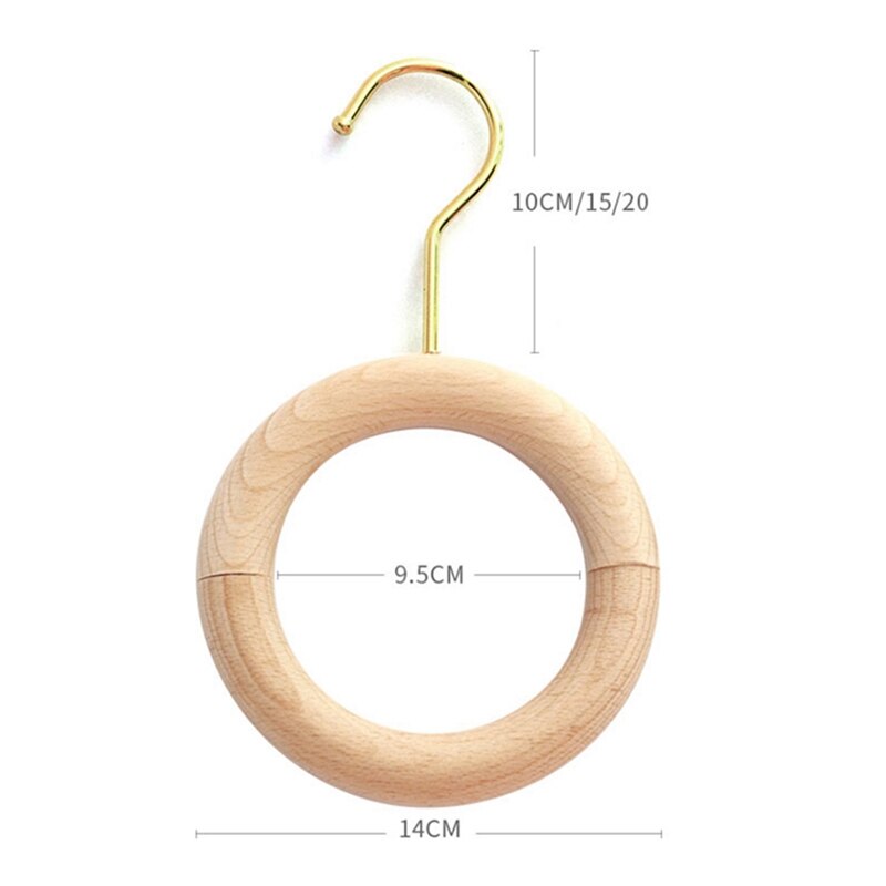 2 pièces en bois cercle cintre magasin de vêtements 360 rotation en forme de S crochet jean support d'écharpe décor à la maison-ABUX